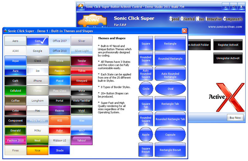 Sonic Click Super Button ActiveX Control screen shot
