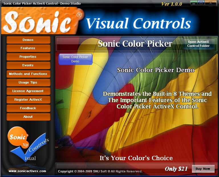Sonic Color Picker - Demo Studio