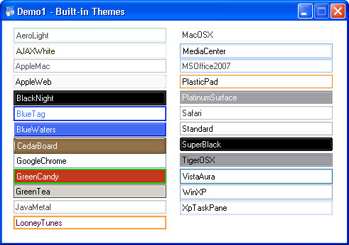 Sonic Text Box Demo 1 - Built-in Themes